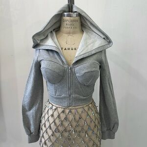 Gray Women's Cropped Hoodie